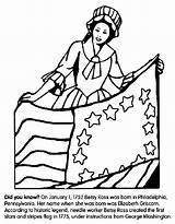 Betsy Ross Coloring Flag Pages Crayola Color Franklin Benjamin History American Gif Flags Print Kids Colonial La Au Comments sketch template