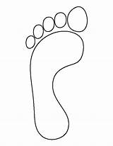 Footprint Template Outline Baby Coloring Printable Footprints Sketch sketch template