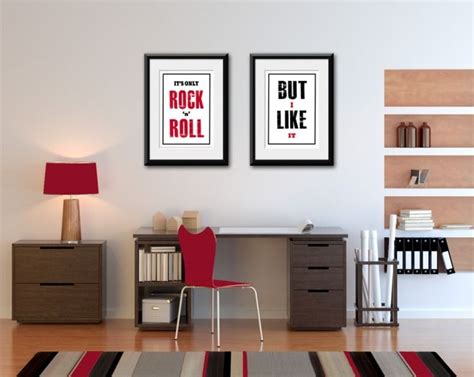 rock  roll office dorm room decor rolling stones poster black