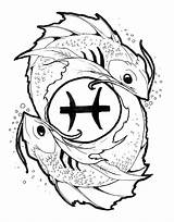 Pisces Fish Drawing Coloring Tattoos Getdrawings Practitioner Zodiac Reiki Readers Archetypes Astrology Nouveau Tarot Memories Meaning Past Give Life Pages sketch template