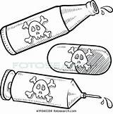 Drugs Alcohol Coloring Drawing Sketch Poison Pages Bottle Doodle Pills Clipart Drawings Vector Effects Getdrawings Syringe Style Stock Line sketch template