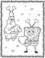 Spongebob Esponja Patricio Corazones sketch template