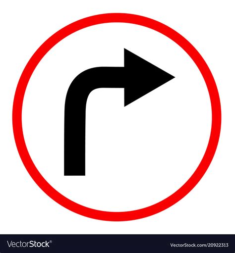 turn  sign  white background turn  vector image