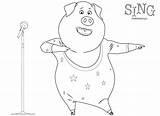 Sing Coloring Pages Movie Kids Pig Printable Dancing Color Gunter Print Characters Sheets Ash Rosita Book Children Creative Bestcoloringpagesforkids Books sketch template