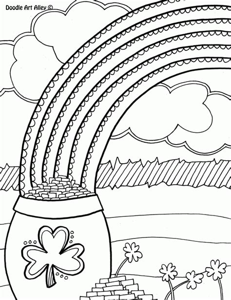 rainbow  pot  gold coloring pages   rainbow