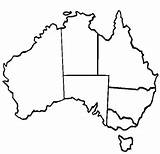 Australia Coloring Map States Its Color Kids sketch template