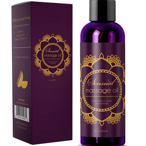 sensual massage oil with relaxing lavender almond oil and