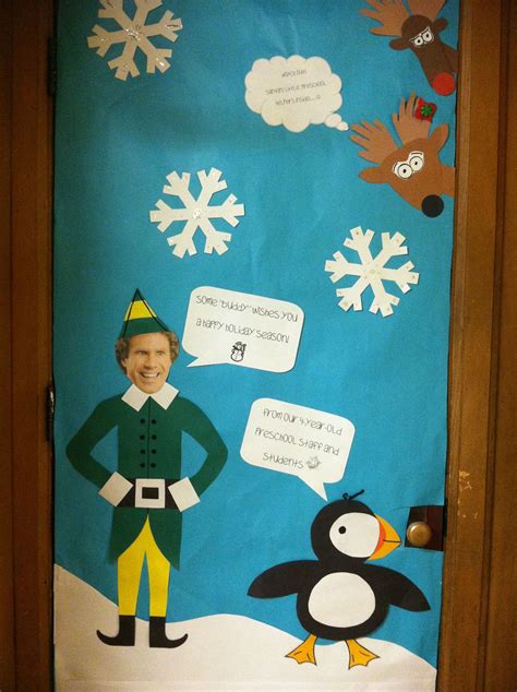 buddy  elf door elf door decoration christmas classroom door