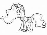 Luna Princess Coloring Pony Pages Little Printable Mlp Finished Main sketch template