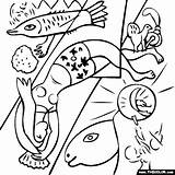 Chagall Cirque Circus Seurat Colouring sketch template