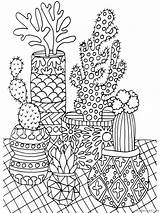 Zentangle Coloring4free Cactus sketch template