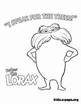 Lorax Coloring Pages Printable Print Seuss Dr Kids Template Colouring Tree Color Truffula Drawing Earth Sheets Drawings Traceable Sheet Activities sketch template