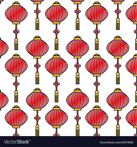 chinese lantern pattern beautiful decoration vector image