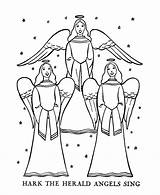 Coloring Christmas Bible Pages Religious Story Angels Sing Herald Kids Printables Children Angles Christian Clipart Printable Hark Three Religion Sheets sketch template