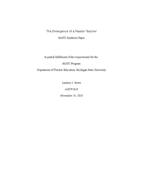 synthesis paper teachers cognitive science