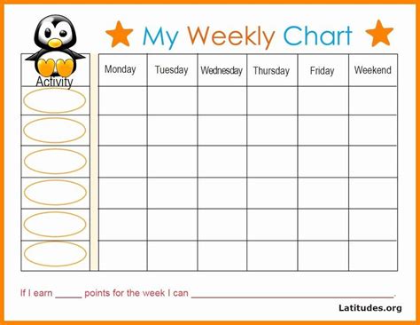 printable weekly behavior chart