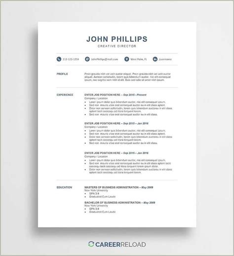 executive resume word template ats friendly   resume gallery