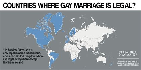list of countries where same sex marriage is legal ceoworld magazine
