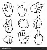 Hand Clipart Gesture Cartoon Hands Vector Glove Clip Illustration Traditional Set Clipground Animated sketch template