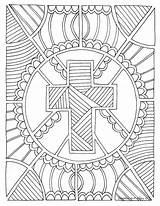 Mandala Ausmalbilder Christliche Religiöse Bibel Glaube Ostern Drus sketch template
