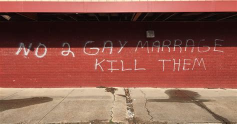 anti gay graffiti found on downtown building