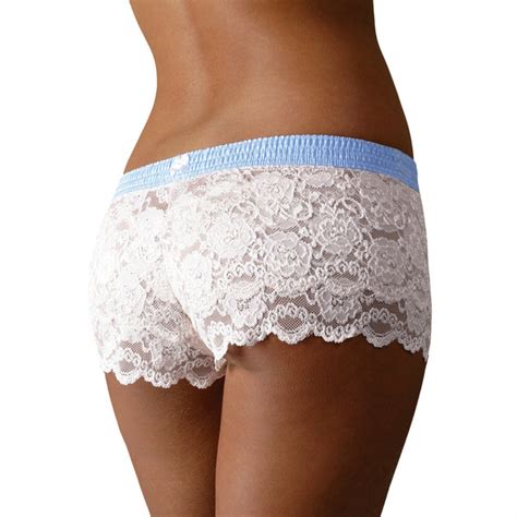 light blue polka dot over ivory lace boxers bridal panties