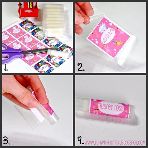 running  glitter chapstick tutorial templet  pinkalicious label
