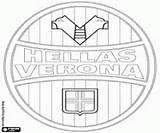 Verona Hellas Badge Fc Serie Coloring Calcio Emblems Flags League Italian Football Pages Logo sketch template