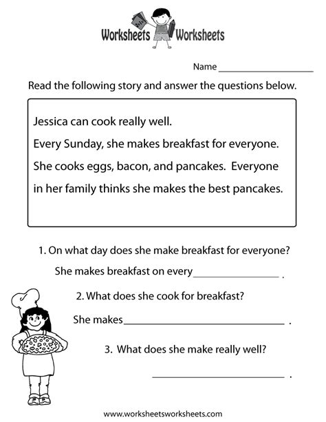 images   printable reading worksheets elementary