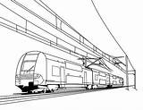 Train Coloring Pages Electric Drawing Railroad Cable Crossing Bullet Steam Engine Caboose Trains Passenger Freight Color Speed Drawings Printable Getdrawings sketch template