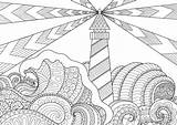 Coloring Lighthouse Pages Adults Kunst Printable Etsy Bord Kiezen Mandala sketch template