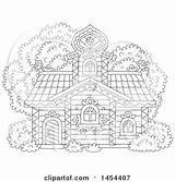 Cottage Cartoon Lineart Illustration Royalty Clipart Bannykh Alex Graphic Vector 2021 sketch template