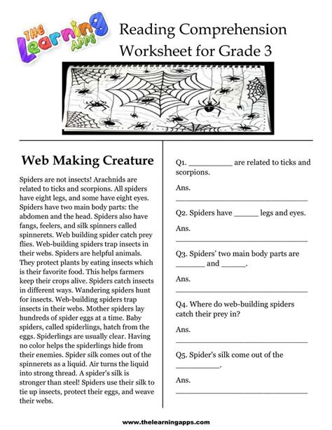 grade reading comprehension printable reading comprehension worksheets  reading