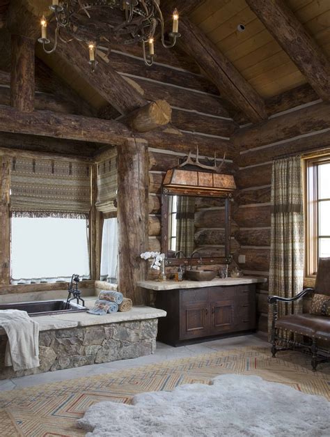 master bath designed  rinfret  log cabin living log cabin homes log cabins cabin