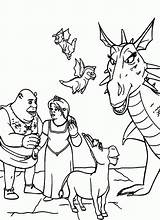 Coloring Shrek Pages Donkey Dragon Baby Print sketch template