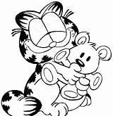 Garfield Getdrawings Lasagna Odie Kleurplaten Colorings Voorbeeldsjabloon sketch template