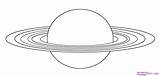 Saturn Planet Dragoart sketch template