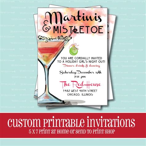 Editable Christmas Party Invitation Girls Night Out Etsy Party