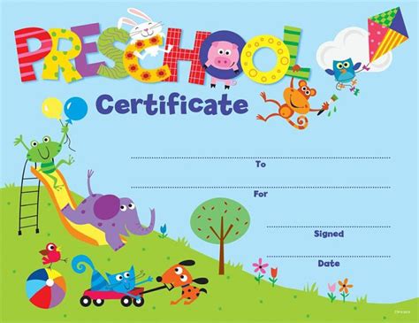 pre  certificate printable