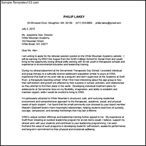 social worker employment cover letter  template