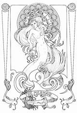 Mermaid Tattoo sketch template