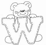 Coloring Alphabet Bears sketch template