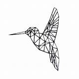 Kolibri Geometrische Vormen Geometrischer Dekistenkoning Kolibrie Bestel Dieren Wanddeko Eenvoudig sketch template
