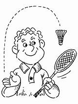 Badminton Coloring Player Pages Printable Color Drawing Sport Supercoloring Clipart Sheet Football 3d Categories Children sketch template