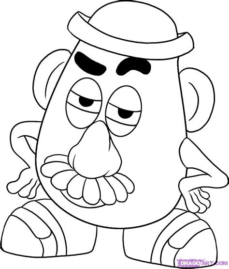 potato head theme coloring pages disney characters clipart easy