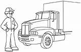 Driver Truck Clipart Pages Colouring Coloring Cliparts Clipartbest Driving Library sketch template