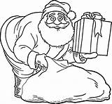 Santa Gift Coloring Pages Claus Wrapped Beautifuly sketch template