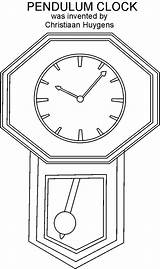 Clock Coloring Pendulum Pages Printable Color Blank Print Pdf Open  sketch template