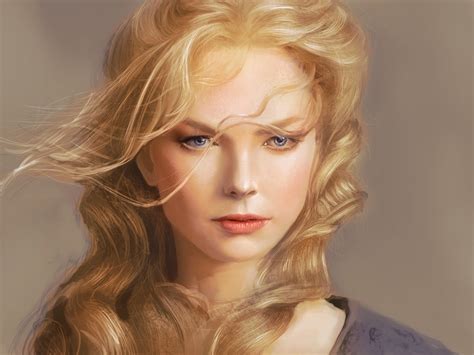 Fantasy Girl Art Blonde Hair Wind Wallpaper Girls Wallpaper Better