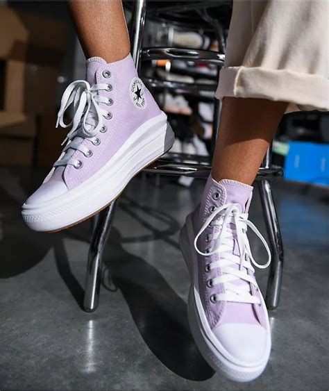 converse chuck taylor  star move pale purple high top platform shoes